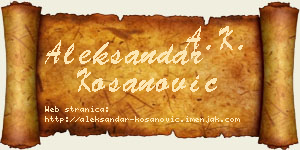 Aleksandar Kosanović vizit kartica